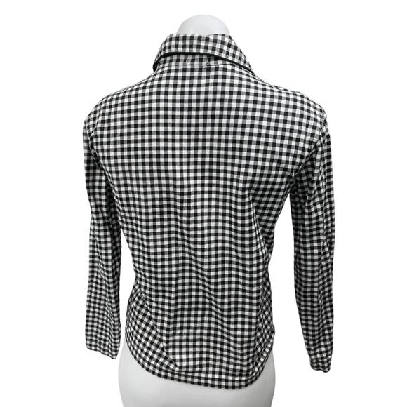 J.Crew Women's Black White Gingham Check Button Down Shirt Top Size XXS - Picture 2 of 3